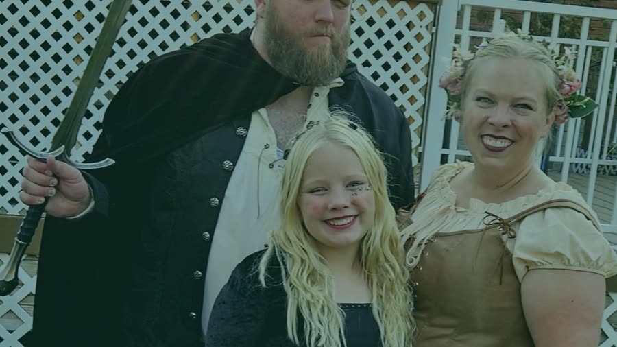 The family in full fantasy costume